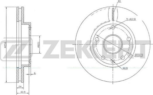 Zekkert BS-5707 - Тормозной диск autospares.lv