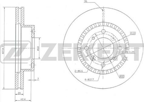 Zekkert BS-5715 - Тормозной диск autospares.lv