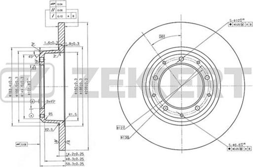 Zekkert BS-5713 - Тормозной диск autospares.lv