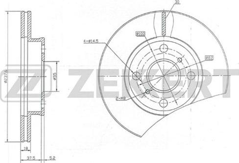 Zekkert BS-5712 - Тормозной диск autospares.lv