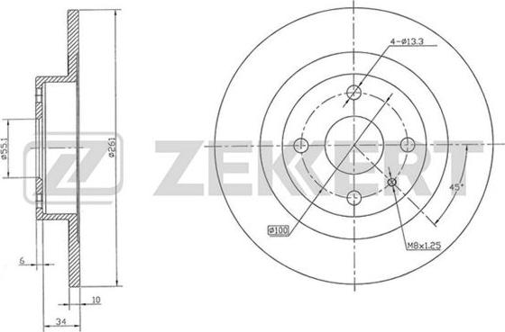 Zekkert BS-5717 - Тормозной диск autospares.lv