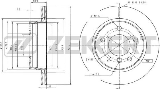 Zekkert BS-5789 - Тормозной диск autospares.lv