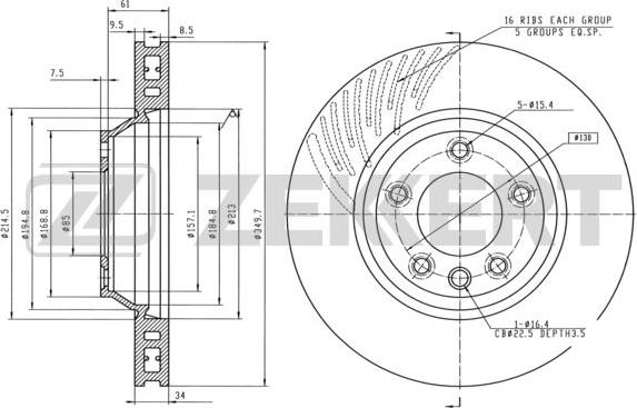 Zekkert BS-5784 - Тормозной диск autospares.lv