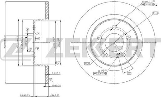 Zekkert BS-5785 - Тормозной диск autospares.lv