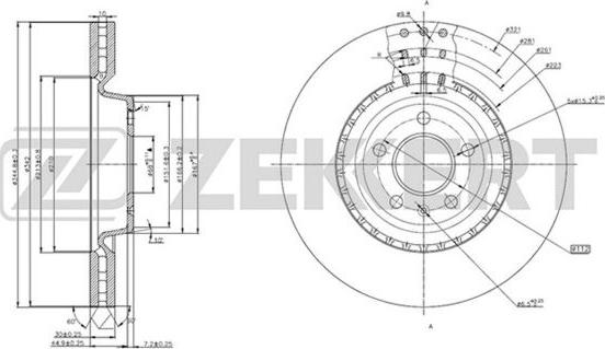 Zekkert BS-5781 - Тормозной диск autospares.lv