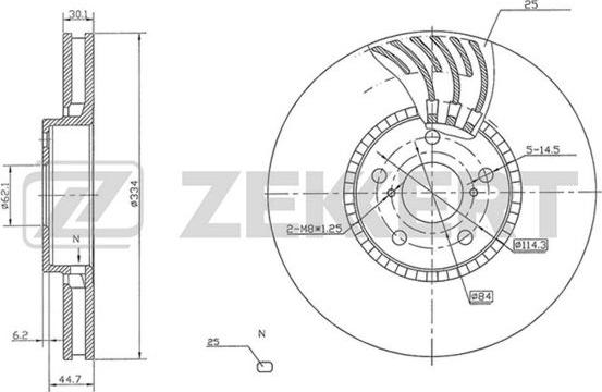 Zekkert BS-5782 - Тормозной диск autospares.lv