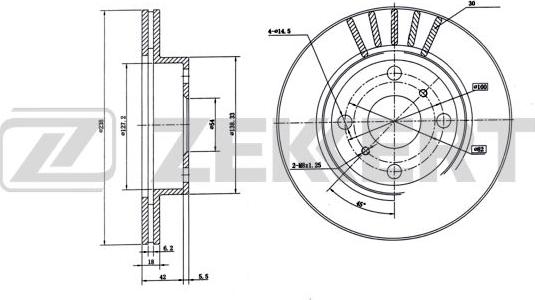 Zekkert BS-5723 - Тормозной диск autospares.lv