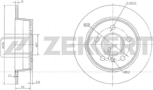 Zekkert BS-5771 - Тормозной диск autospares.lv