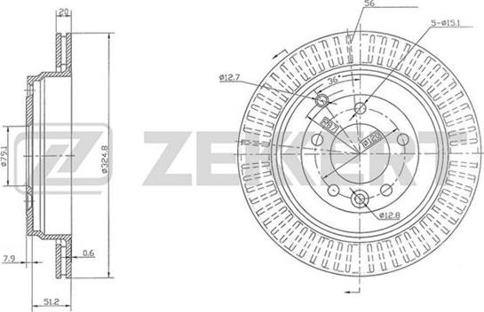 Zekkert BS-5778 - Тормозной диск autospares.lv