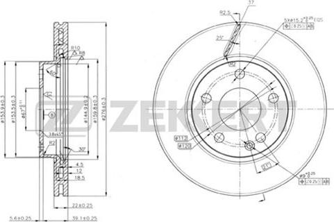 Zekkert BS-5773 - Тормозной диск autospares.lv