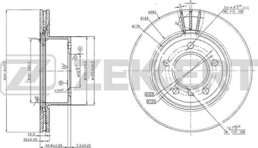 Zekkert BS-5772 - Тормозной диск autospares.lv