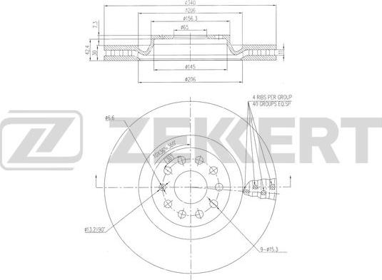 Zekkert BS-6469 - Тормозной диск autospares.lv