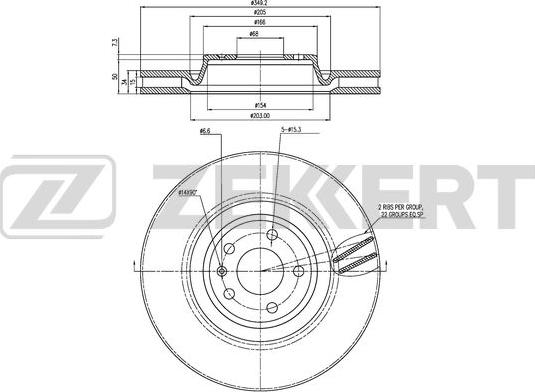 Zekkert BS-6463 - Тормозной диск autospares.lv