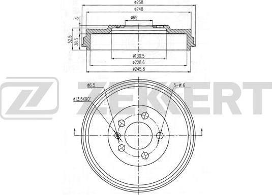 Zekkert BS-6462 - Тормозной барабан autospares.lv