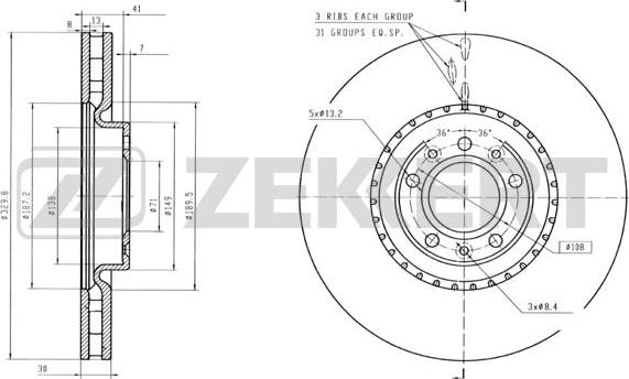 Zekkert BS-6419 - Тормозной диск autospares.lv