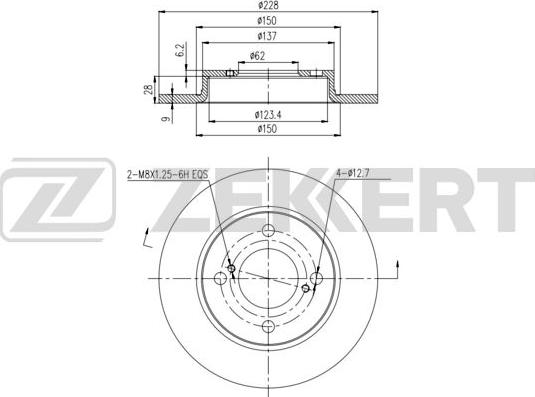 Zekkert BS-6439 - Тормозной диск autospares.lv