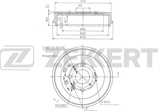 Zekkert BS-6435 - Тормозной барабан autospares.lv