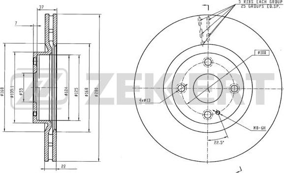 Zekkert BS-6424 - Тормозной диск autospares.lv