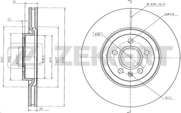 Zekkert BS-6425 - Тормозной диск autospares.lv