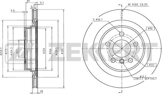 Zekkert BS-6598 - Тормозной диск autospares.lv