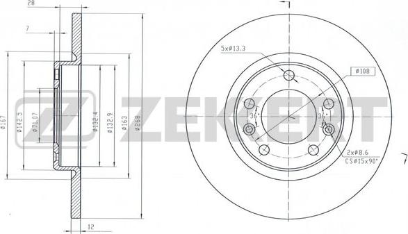 Zekkert BS-6593 - Тормозной диск autospares.lv