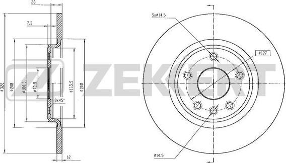 Zekkert BS-6564 - Тормозной диск autospares.lv