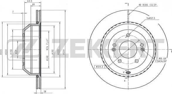 Zekkert BS-6561 - Тормозной диск autospares.lv