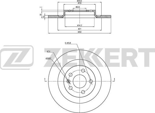 Zekkert BS-6503 - Тормозной диск autospares.lv