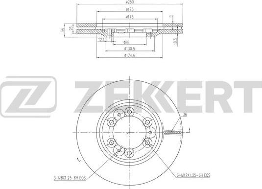 Zekkert BS-6514 - Тормозной диск autospares.lv