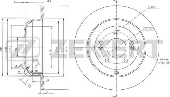 Zekkert BS-6589 - Тормозной диск autospares.lv