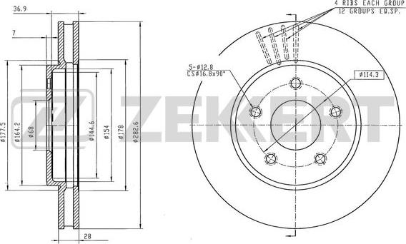 Zekkert BS-6576 - Тормозной диск autospares.lv