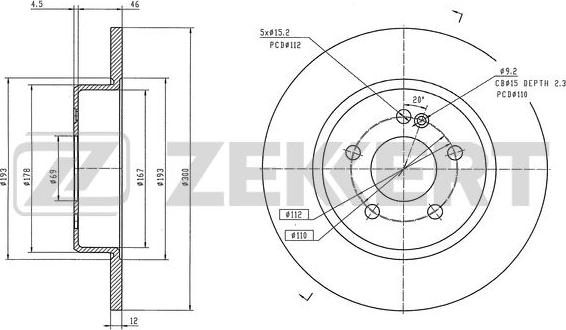 Zekkert BS-6606 - Тормозной диск autospares.lv