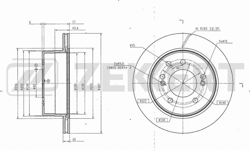 Zekkert BS-6630 - Тормозной диск autospares.lv