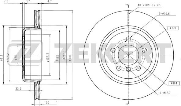 Zekkert BS-6099B - Тормозной диск autospares.lv