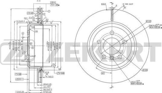 Zekkert BS-6099 - Тормозной диск autospares.lv