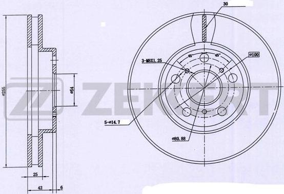 Zekkert BS-6091 - Тормозной диск autospares.lv