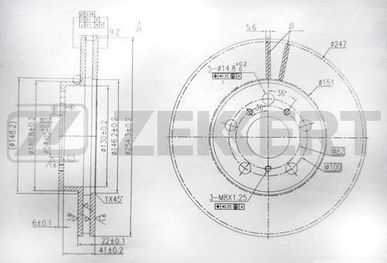 Zekkert BS-6044 - Тормозной диск autospares.lv