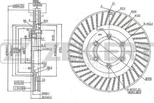 Zekkert BS-6046 - Тормозной диск autospares.lv