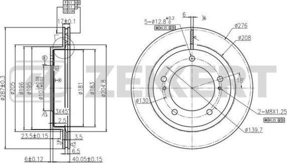 Zekkert BS-6042 - Тормозной диск autospares.lv