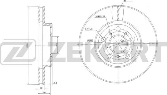 Zekkert BS-6055 - Тормозной диск autospares.lv