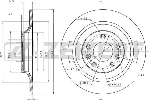 Zekkert BS-6053 - Тормозной диск autospares.lv