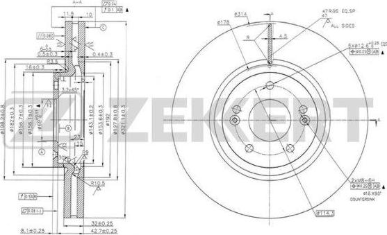 Zekkert BS-6009 - Тормозной диск autospares.lv