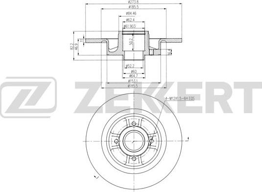 Zekkert BS-6001 - Тормозной диск autospares.lv