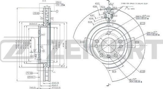 Zekkert BS-6008 - Тормозной диск autospares.lv