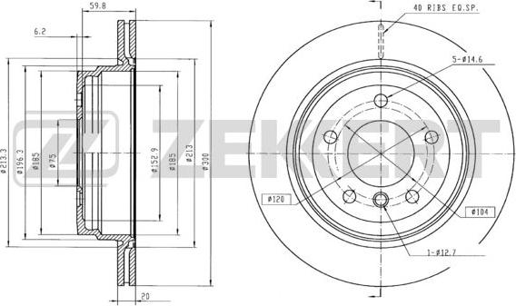 Zekkert BS-6007B - Тормозной диск autospares.lv