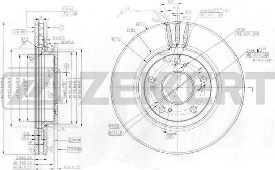 Zekkert BS-6019 - Тормозной диск autospares.lv