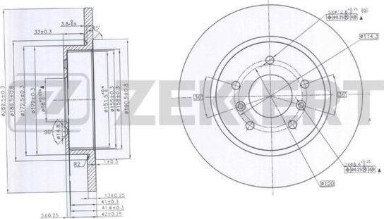 Zekkert BS-6015 - Тормозной диск autospares.lv