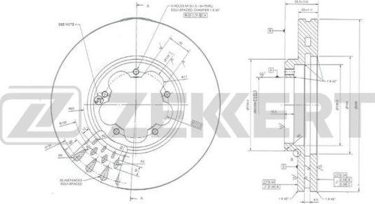 Zekkert BS-6011 - Тормозной диск autospares.lv