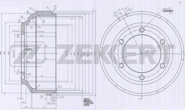 Zekkert BS-6038 - Тормозной барабан autospares.lv