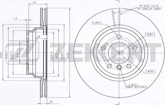 Zekkert BS-6027 - Тормозной диск autospares.lv